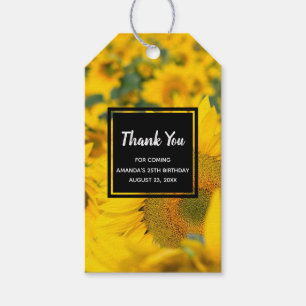 Etiquetas Para Regalos Fotografía de cumpleaños de campo amarillo de gira