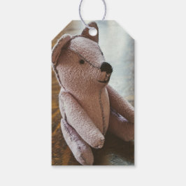 Etiquetas Para Regalos Fotografía de oso de peluche antiguo cosido