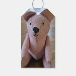 Etiquetas Para Regalos Fotografía de oso de peluche antiguo cosido a mano