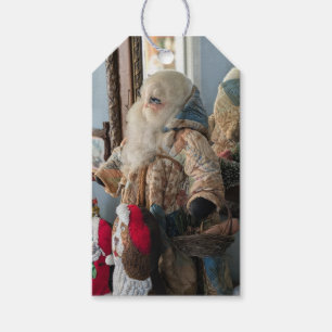 Etiquetas Para Regalos Fotografía de Santa Claus del Arte Popular Antiguo
