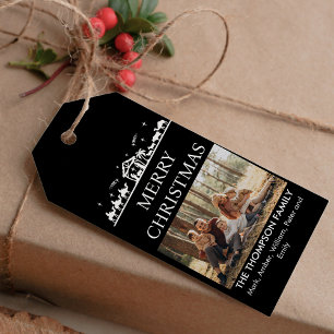 Etiquetas Para Regalos Fotografía familiar Natividad simple Navidades rel
