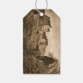 Etiquetas Para Regalos Fotografía Sepia del Castillo de Edimburgo
