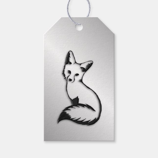 Etiquetas Para Regalos Fox plateado (Anverso)