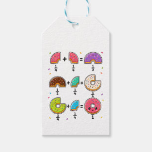 Etiquetas Para Regalos Fracciones de Donut Humor de Aprendizaje de Matemá