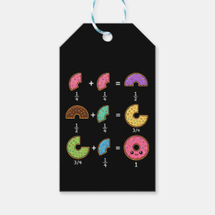 Etiquetas Para Regalos Fracciones de Donut Humor de Aprendizaje de Matemá