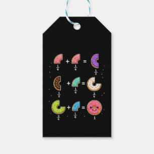 Etiquetas Para Regalos Fracciones de Donut Humor de Aprendizaje de Matemá