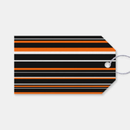 Etiquetas Para Regalos Franja de código de barras naranja, negro y blanco
