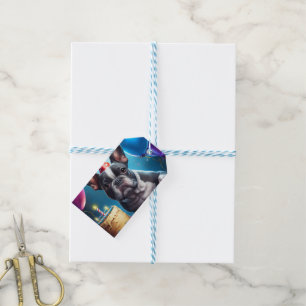 Etiquetas Para Regalos Frenchie Birthday Bash: Un lindo Bulldog francés
