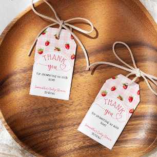 Etiquetas Para Regalos Fresa Dulce pañal Rústico Bebé Chica Ducha