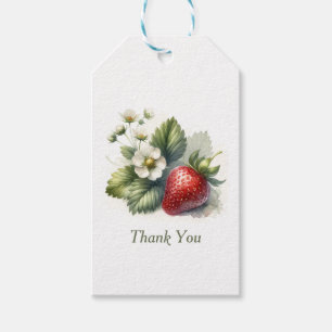 Etiquetas Para Regalos Fresa dulce y flor, gracias