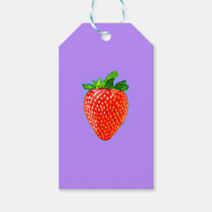 Etiquetas Para Regalos Fresa jugosa en el estilo de arte pop