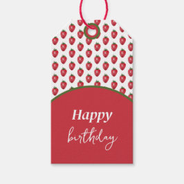 Etiquetas Para Regalos Fresas acuarela pintada a mano en Rubor