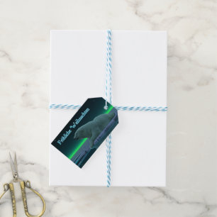 Etiquetas Para Regalos Frohliche Weihnachten - Oso Polar del borde del hi