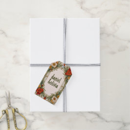 Etiquetas Para Regalos Frontera de la Ornata Victoriana con Boda de Flor 