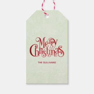 Etiquetas Para Regalos Fuente festiva de tipografía navideña Red Merry