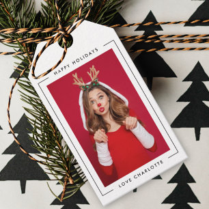 Etiquetas Para Regalos Fun Christmas   Modern Border Playful Cute Photo