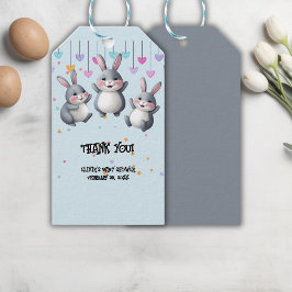 Etiquetas Para Regalos Fun Colorful Cute Hoppers Bunny Baby Shower