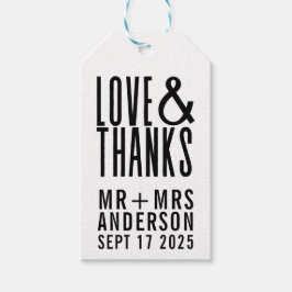 Etiquetas Para Regalos Fun Modern Love and Gracias Photo Wedding Favor