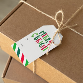 Etiquetas Para Regalos Fun Stripes "Merry & Bright"