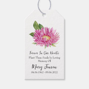 Etiquetas Para Regalos Funeral conmemorativo de Aster Seed Packet