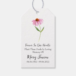 Etiquetas Para Regalos Funeral conmemorativo de Echinacea Seed Packet