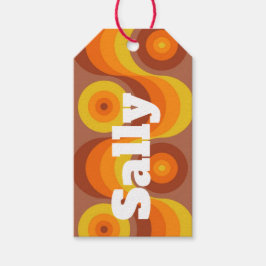 Etiquetas Para Regalos Funky Personalizado Retro 70