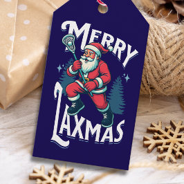 Etiquetas Para Regalos Funny Blue Merry Laxmas Lacrosse Christmas