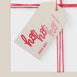Etiquetas Para Regalos Funny Hohoho Joyeux Noel Red Pink Typography