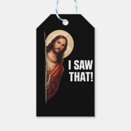 Etiquetas Para Regalos Funny Jesus "I Saw That" Christian meme design