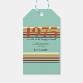 Etiquetas Para Regalos Funny Retro Colors 50th Birthday Party