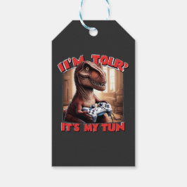 Etiquetas Para Regalos Funny T-Rex Gamer Quote Design