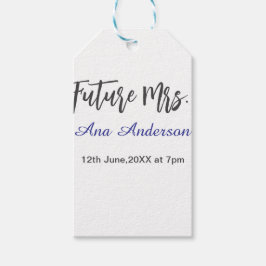 Etiquetas Para Regalos Future mrs surname bride to be purple gray name da