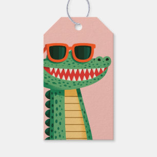 Etiquetas Para Regalos Gafas de sol divertidas de cocodrilo Animal de dib