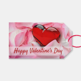 Etiquetas Para Regalos Gafas Rosas de corazón de vidrio rojo el día de Sa