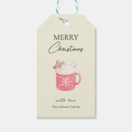 Etiquetas Para Regalos Galleta De Taza De Cacao Pastel Feliz Navidad