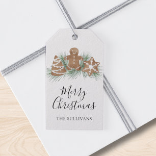 Etiquetas Para Regalos Galletas de Jengibre Feliz Navidad