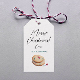 Etiquetas Para Regalos Galletas de Navidad Retro Encantadoras Acuarela