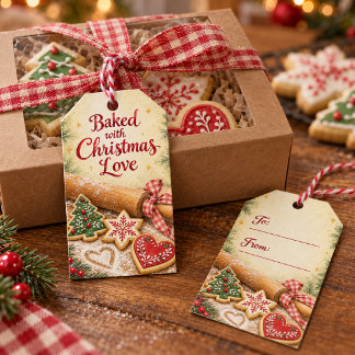 Etiquetas Para Regalos Galletas Navideñas Horneadas con Amor