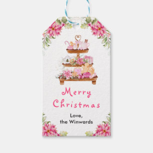 Etiquetas Para Regalos Galletas Navideñas y Chocolate Rosa Feliz Navidad