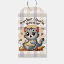 Etiquetas Para Regalos "Galletas perfectas, en camino" Gato amasando