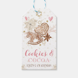 Etiquetas Para Regalos Galletas rosadas y fiesta de cumpleaños de cacao