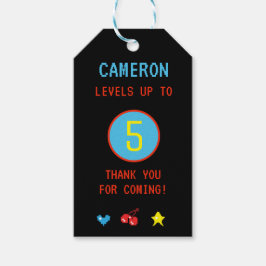 Etiquetas Para Regalos Gamer personalizado 5 cumpleaños gracias