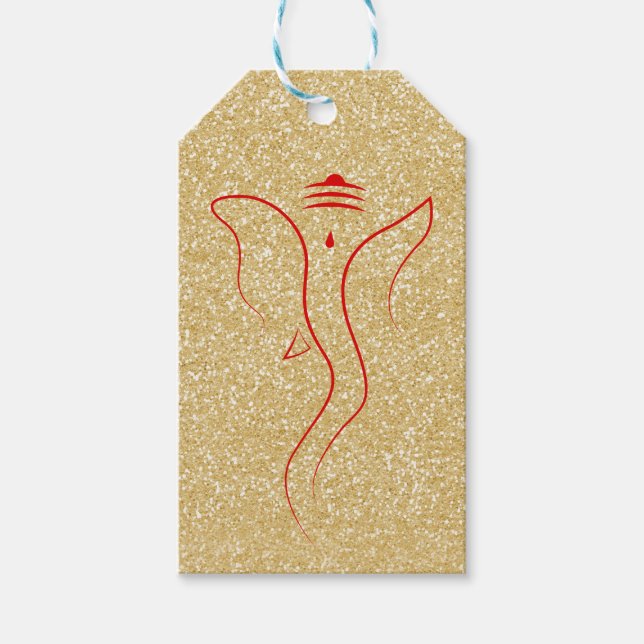 Etiquetas Para Regalos Ganesh Gold (Anverso)