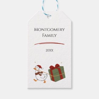 Etiquetas Para Regalos Ganso Ladrón de Regalos de Navidad Personalizado