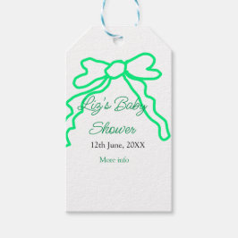Etiquetas Para Regalos Garabato verde de la ducha bebé añadir nombre de l