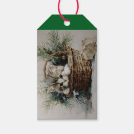 Etiquetas Para Regalos Gatito de Navidad