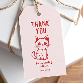 Etiquetas Para Regalos Gatito gracias (CAMBIAR TODOS LOS COLORES)