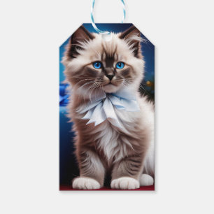 Etiquetas Para Regalos Gatito Himalaya Presente Arco Azul