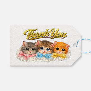 Etiquetas Para Regalos Gatitos al Estilo Victoriano Cintas y Encaje Graci