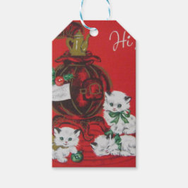 Etiquetas Para Regalos Gatitos Vintage White Navidades